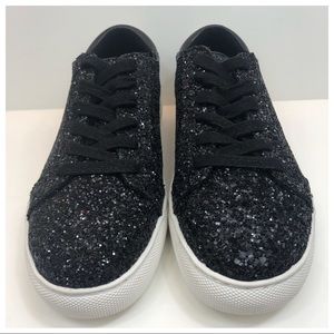 New Kenneth Cole Black Glitter Sneakers Size 6M